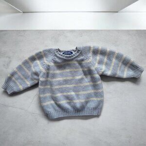 NWOT UBALDIN ( 9 MO ) Cashmere Italian Made Gray White Striped Sweater